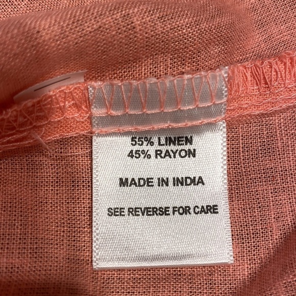 X women's Coral Bay sleeveless solid orange button regular size top XL.  EUC - Picture 4 of 4